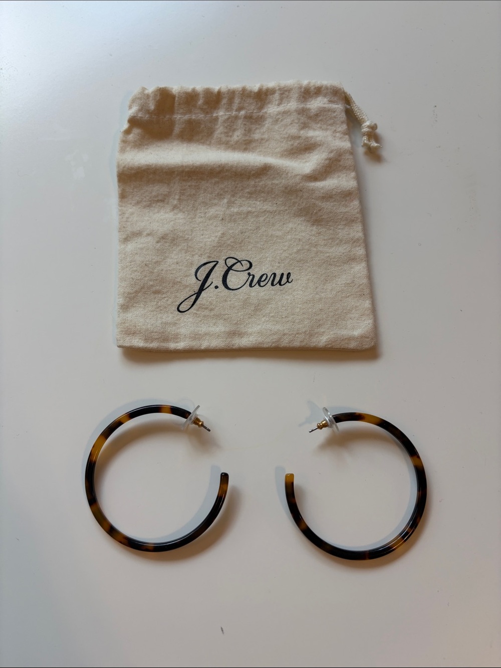 J. Crew Tortoiseshell Acrylic Hoop Earrings
